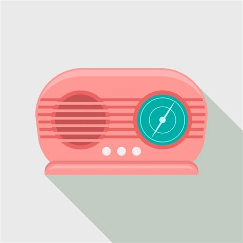 Premium Vector | Retro red radio icon flat illustration of retro red radio vector icon for web ...