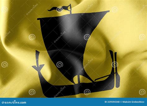 3D Illustration Flag of Nordland is a Region of Norway Stock Illustration - Illustration of flag ...