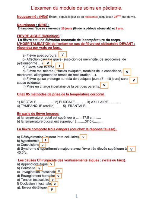 SOLUTION Examen Soins En P Diatrie Studypool