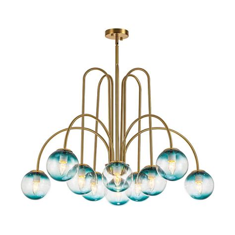 Rrtyo Erik Light Gold Unique Modern Sputnik Elbow Chandelier For