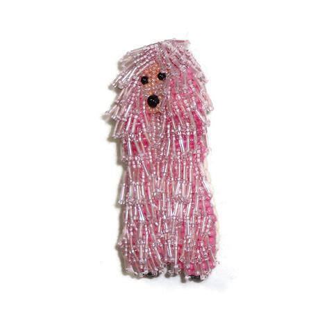 Beaded Poodle Pin: Corded Dog Bead Embroidery Brooch - Etsy