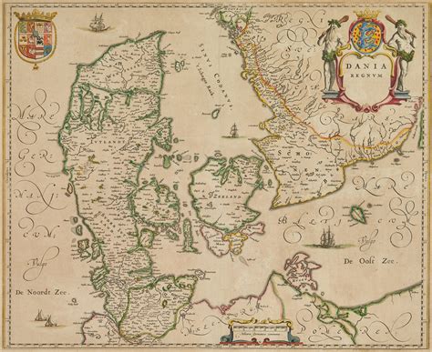 Lot 635: Early Map of Denmark | Case Auctions