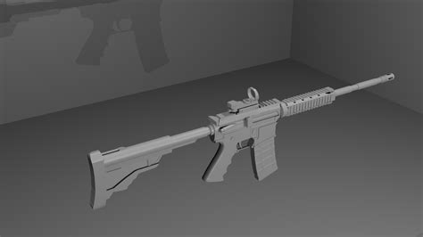 Ar Assault Rifle Blender D Model