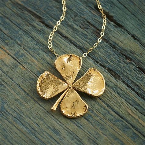 The Gilded Four-Leaf Clover Necklace - Hammacher Schlemmer