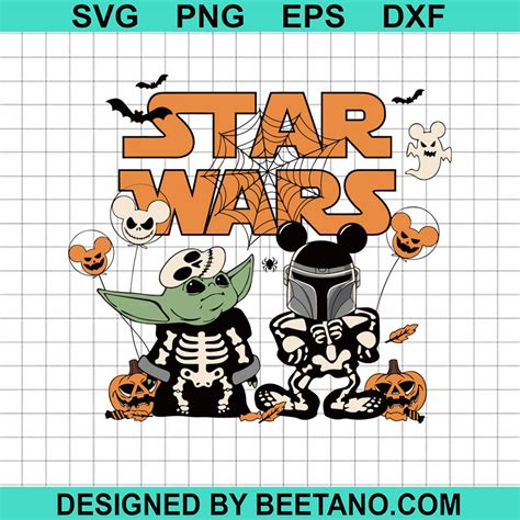 Star Wars Characters Halloween SVG, Skeleton Star Wars SVG, Skeleton ...