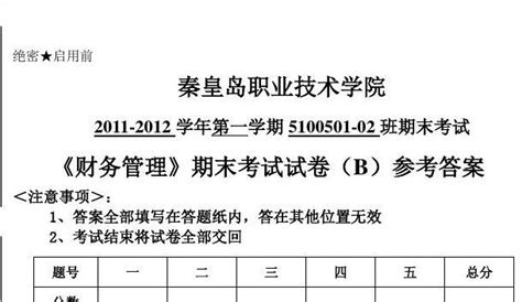 《财务管理》期末考试试卷b卷参考答案word文档在线阅读与下载无忧文档