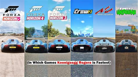 Koenigsegg Regera Comparison In FH5 FH4 FH3 FM7 The Crew 2 NFS