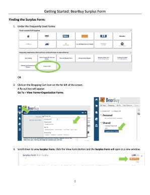 Fillable Online Supplychain Ucsf Getting Started BearBuy Surplus Form