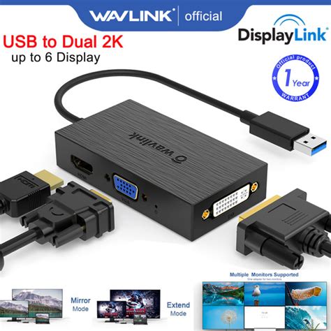 Wavlink Usb To Dual K Display Hub Universal Displaylink Usb To