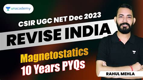 Magnetostatics 10 Years PYQs Revise India CSIR NET Dec 2023