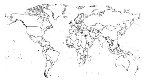 Printable Blank World Map Countries | Blank world map, World map, World ...