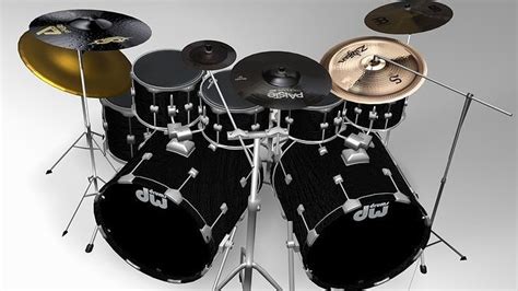 Drum Set 3d Model Cgtrader