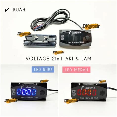 Cod Rizoma Volt Meter In Led Biru Merah Voltmeter Digital Ukur