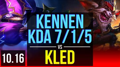 Kennen Vs Kled Top 20m Mastery Points Kda 715 500 Games Euw