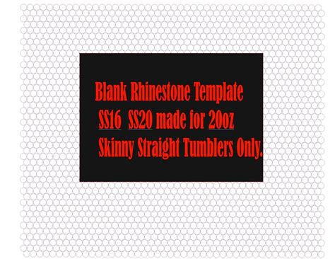 Blank Rhinestone Template MADE For 20oz Skinny Straight Tumblers SS16