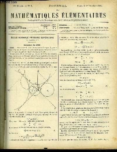 Journal De Mathematiques Elementaires Annee Et De