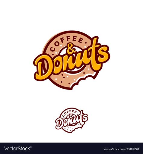 Bitten Donuts And Coffee Bakery Logo Royalty Free Vector