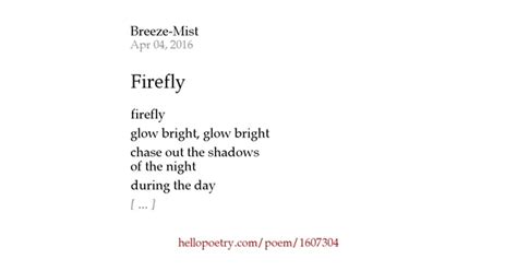 Firefly By Breeze Mist Hello Poetry