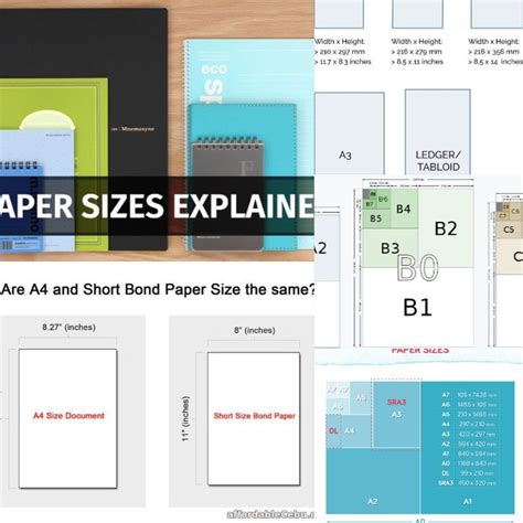 Complete Paper Size Chart Guide with comparison Size in mm and inch