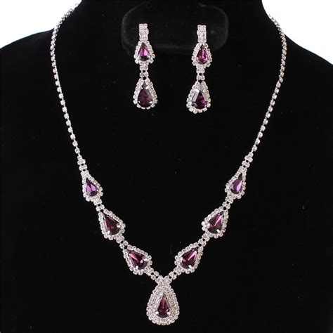 Rhinestone Clip Necklace Set DDFLimport Wholesale Fashion Jewelry