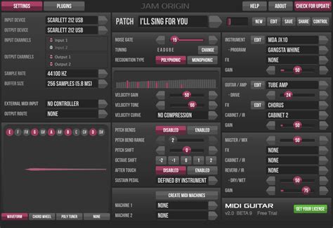 MIDI Guitar 2, BETA9 – pitch bends and much more. – Jam Origin