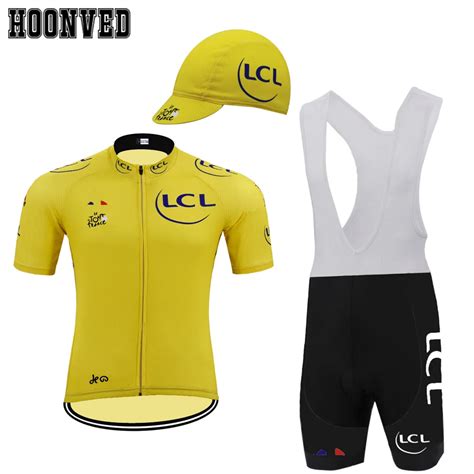 2019 New Team Men Retro Yellow Cycling Jersey Short Sleeved Set Clothes