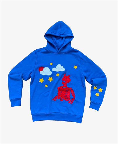 Clouds Royal Blue Skeleton Hoodie Abstractbyjules