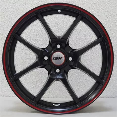 Jogo Roda Tsw Trackstar 17 4x100 Preto Vw Gm Hyundai Parcelamento Sem