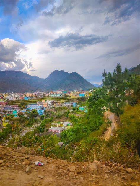 nature mountain valley view uttarakhand stock image image  river