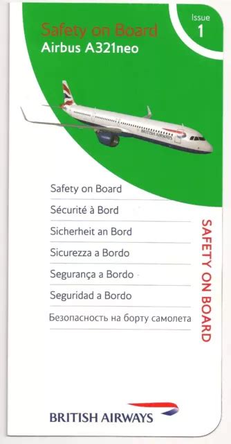 British Airways Safety Card Folder Airbus A Neo Issue Eur