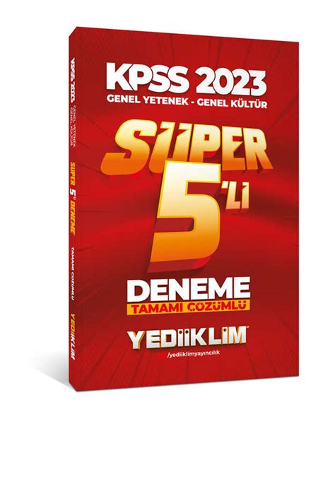 Yediiklim Yayınları 2023 KPSS Genel Yetenek Genel Kültür Tamamı Çözümlü