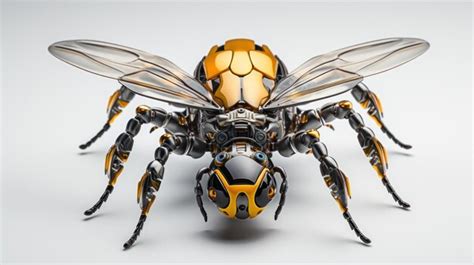 Premium AI Image | In the world of nanotechnology a small robot fly on a white background