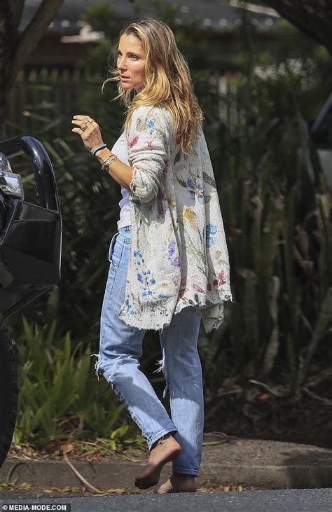 Elsa Pataky Shows Off Her Dainty Latin Foot Tattoo As Goes Barefoot In