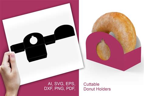 Pomegranate Donut Container Svg Paper Cut Template