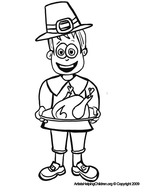 Thanksgiving Pilgrim Man with Turkey Coloring Pages Printouts & Turkey ...