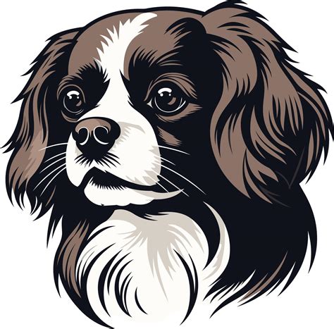 A charming and detailed illustration of a cavalier king charles spaniel