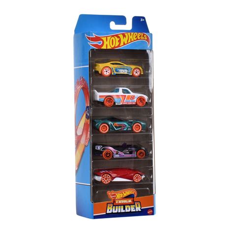 Pack 5 Autos Basicos Hotwheels Track Bulder Jugueterías Ansaldo