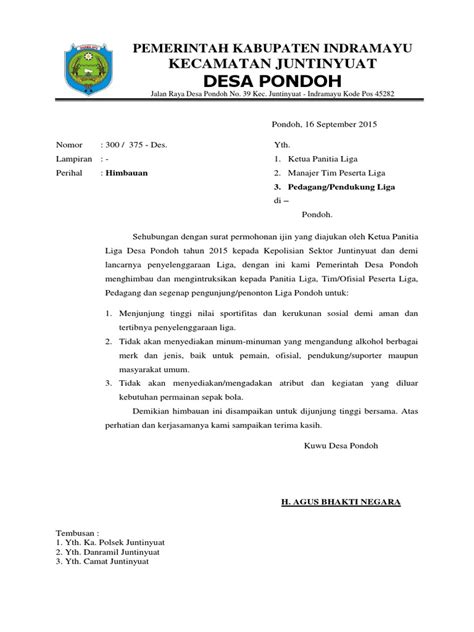 Surat Himbauan Desa