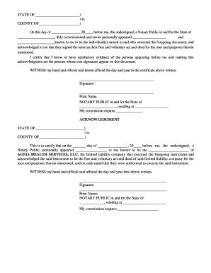 Fillable Online Free Delaware Notary Acknowledgment Form Pdf Word