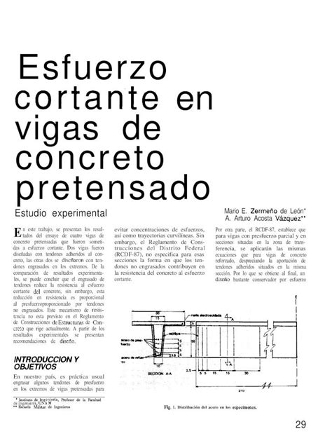 Pdf Esfuerzo Cortan Te En Vigas De Concreto Pretensado Y Vivienda