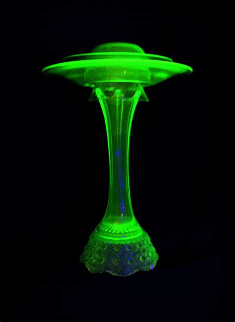 Vintage Uranium Glass Provides The Glow For This Eerily Beautiful Lamp Lit From The Interior