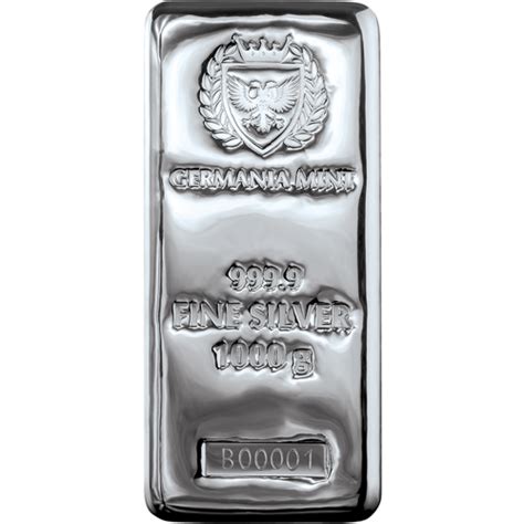 Germania Mint 1kg Cast Silver Bar 1kg Silver Bars Atkinsons Bullion