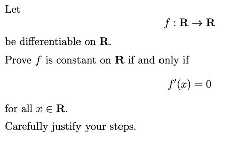 Solved Let Fr→r Be Differentiable On R Prove F Is Constant