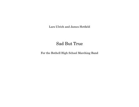 Sad But True Arr Brian Lawrence Sheet Music Metallica Marching Band