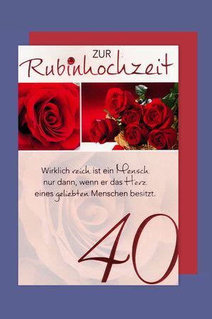 Rubinhochzeit Glückwünsche Unser 40 Hochzeitstag Rubin Hochzeit