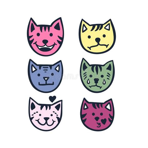 Cat Facial Emotions Stock Illustrations 314 Cat Facial Emotions Stock