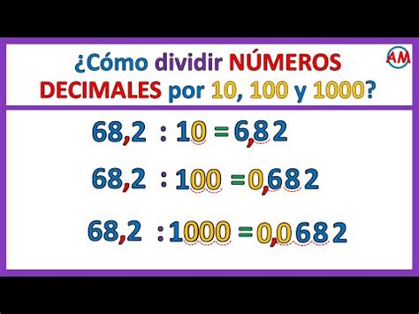 DIVIDIR un decimal por 10 100 y 1000 Super fácil YouTube