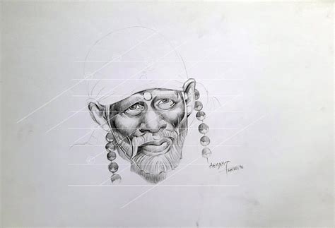 Buy Saibaba Pencil Sketch on Paper at best price in India | Saiartonline