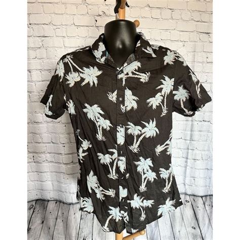 Denim Flower Shirts Denim Flower Ricky Singh Black Palm Tree