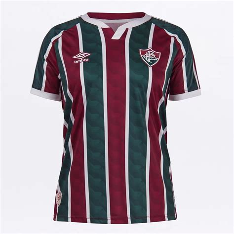 Camisa Fluminense I S N Torcedor Umbro Feminina Vinho Verde